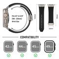 Apple Watch (42/44/SE/45/46/49mm) silikonearmbånd med lodrette linjer og titanium-stik
