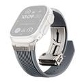Apple Watch (42/44/SE/45/46/49mm) silikonearmbånd med lodrette linjer og titanium-stik