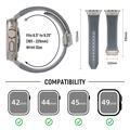 Apple Watch (42/44/SE/45/46/49mm) silikonearmbånd med lodrette linjer og titanium-stik - grå