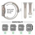 Apple Watch (42/44/SE/45/46/49mm) silikonearmbånd med lodrette striber og titanium-stik - Stjernelys