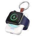 Bærbar trådløs oplader til Apple Watch med nøglering - 1800mAh - Hvid