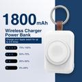 Bærbar trådløs oplader til Apple Watch med nøglering - 1800mAh - Hvid