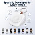 Bærbar trådløs oplader til Apple Watch med nøglering - 1800mAh - Hvid