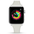 Apple Watch Ultra 2/Ultra/9/8/SE (2022)/7/SE/6/5/4/3/2/1 Premium Læderrem - 45mm/44mm/42mm - Hvid