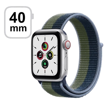Apple Watch SE LTE MKQW3FD/A - 40mm, Abyss Blue/Moss Green Sport Loop - Sølv