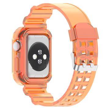 Apple Watch Series 11/10 Udskiftning af Silikonestrop med Integreret Ramme - 46mm - Gennemsigtig Sort