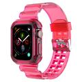 Apple Watch Series 11/10 Udskiftning af Silikonestrop med Integreret Ramme - 42mm - Gennemsigtig Pink