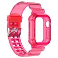Apple Watch Series 11/10 Udskiftning af Silikonestrop med Integreret Ramme - 42mm - Gennemsigtig Pink