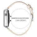 Apple Watch Series 11/10/9/8/SE 3/SE (2022)/7/SE/6/5/4/3/2/1 - Thin Ægte Læder Rem - 42mm/41mm/40mm/38mm - Beige