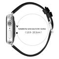 Apple Watch Series 11/10/9/8/SE 3/SE (2022)/7/SE/6/5/4/3/2/1 - Thin Ægte Læder Rem - 42mm/41mm/40mm/38mm - Sort