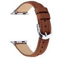 Apple Watch Series 11/10/9/8/SE 3/SE (2022)/7/SE/6/5/4/3/2/1 - Thin Ægte Læder Rem - 42mm/41mm/40mm/38mm
