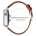 Apple Watch Series 11/10/9/8/SE 3/SE (2022)/7/SE/6/5/4/3/2/1 - Thin Ægte Læder Rem - 42mm/41mm/40mm/38mm - Brun