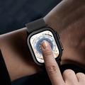 Apple Watch Ultra/Ultra 2/Ultra 3 Tech-Protect Glass Ring Skærmbeskyttelse Hærdet Glas - 9H, 2 stk. - Sort kant