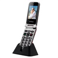Artfone C10 Fliptelefon til Ældre - Dobbelt-SIM, SOS - Sort