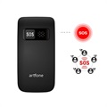 Artfone C10 Fliptelefon til Ældre - Dobbelt-SIM, SOS - Sort