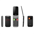 Artfone CF241A Flip Mobiltelefon til Ældre - Dual SIM, SOS - Sort