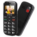 Artfone CS182 Mobiltelefon til Ældre - Dual SIM, SOS - Sort