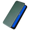 Asus Zenfone 9 Flip Cover - Karbonfiber - Grøn