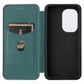 Asus Zenfone 9 Flip Cover - Karbonfiber - Grøn