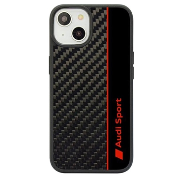 iPhone 14 Audi Carbon Fiber Stripe Cover - Sort