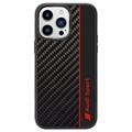 iPhone 14 Pro Max Audi Carbon Fiber Stripe Cover - Sort