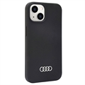 iPhone 14 Audi Metal Logo Silikone Cover - Sort