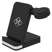 B-27 3-i-1 foldbar trådløs oplader med natlys - 15W