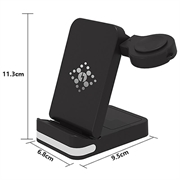 B-27 3-i-1 foldbar trådløs oplader med natlys - 15W