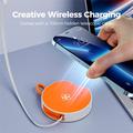 B-31 15W trådløs oplader med udtrækkeligt USB-C-kabel - orange