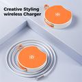 B-31 15W trådløs oplader med udtrækkeligt USB-C-kabel - orange
