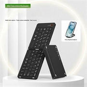 B023 68-tangenters magnetisk foldbart trådløst tastatur med telefonholder - QWERTY - Sort