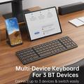 B089 Sammenklappeligt trådløst tastatur med numerisk tastatur - 81 taster - grå
