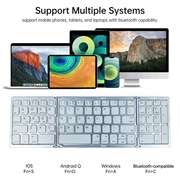 B089 Sammenklappeligt trådløst tastatur med numerisk tastatur - 81 taster - sølvfarvet