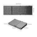 B089 Foldbart trådløst tastatur med touchpad - 81 taster - Grå