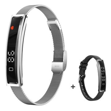 B3 Smart Armbånd / Fitness Tracker m. to remme - Sølv