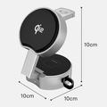 B30 3-i-1 sammenklappelig magnetisk hurtigtrådløs oplader Qi2 15W - sort / grå