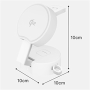 B30 3-i-1 sammenklappelig magnetisk hurtigtrådløs oplader Qi2 15W - hvid