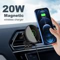 B553 til iPhone 12/13/14/15-serien 20W magnetisk adsorberende trådløs oplader til bilens ventilationsmontering