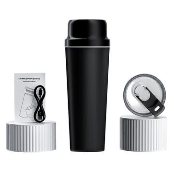 BDL-009 2-i-1 trådløs, bærbar saftpresser/blender - 650ml - sort