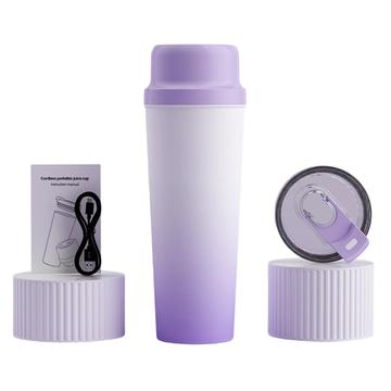 BDL-009 2-i-1 trådløs, bærbar saftpresser/blender - 650ml - Gradient lilla