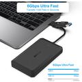 BENFEI 2.5" SATA SSD-drevhus - USB-C/USB-A, understøtter UASP og SATA III - Sort