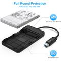 BENFEI 2.5" SATA SSD-drevhus - USB-C/USB-A, understøtter UASP og SATA III - Sort