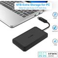 BENFEI 2.5" SATA SSD-drevhus - USB-C/USB-A, understøtter UASP og SATA III - Sort