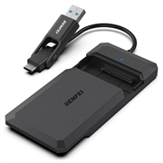BENFEI 2.5" SATA SSD-drevhus - USB-C/USB-A, understøtter UASP og SATA III - Sort