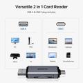 BENFEI 2-i-1 USB-C/USB-A 3.0-kortlæser - SD, TF, microSD - Sort