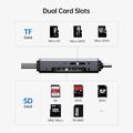 BENFEI 2-i-1 USB-C/USB-A 3.0-kortlæser - SD, TF, microSD - Sort