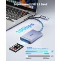 BENFEI CFexpress Type B USB-C/USB-A-kortlæser - 10Gbps - Grå