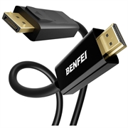 BENFEI DisplayPort/HDMI-kabel - 4K 30Hz - 1.8m - sort