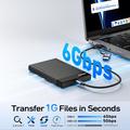 BENFEI SSD-drevhus 2.5" SATA SSD med USB-C, USB-A og UASP SATA III-understøttelse - sort