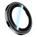 BENKS 3Pcs / sæt kameralinsebeskytter til iPhone 15 Pro / 15 Pro Max Corming Grila glaslinsefilm med aluminiumslegeringsramme - sort